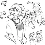 Kaiden Megan_(Mia's_Daughter) Monochrome Original_Character Parasaurolophus sketch text // 1543x1505 // 781.0KB