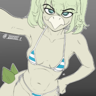 Bikini Color Cynthia_(Stella's_Daughter) Front-Facing Original_Character Stegosaurus Swimwear // 1752x2524 // 1.3MB