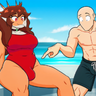 ai Anon Aquilops Breasts bulge Color Futa Human Rosa Swimwear // 1216x832 // 1.4MB