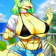 abs ai Bikini Breasts Color Fit Stegosaurus Stella // 832x1216 // 1.7MB