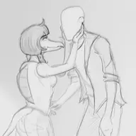 Anon Background_Character black_and_white Human Monochrome rosemary sketch Spinosaurus // 1027x839 // 73.5KB