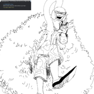 4chan Anime Brachiosaurus cosplay Front-Facing I_Wani_Hug_That_Gator Liz Monochrome One_Piece sketch // 1280x1280 // 472.8KB