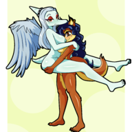 Blushing Breasts Color crossover Fang lesbian non-dino_anthro Nude Pterodactyl Sly_Cooper Video_Game // 3278x3709 // 1.1MB