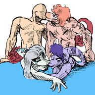 Anon Bisexual Color edit Fang Gay Human kissing lesbian Nude Pterodactyl Raptor reed Sex Triceratops trish // 1730x1586 // 187.6KB