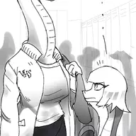 black_and_white Caroline I_Wani_Hug_That_Gator Liz Monochrome Original_Character // 1600x2911 // 1.2MB