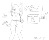 Anon black_and_white Fang lucy Monochrome // 5120x4155 // 4.5MB