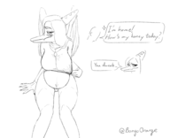 Anon black_and_white booba_edit Fang Monochrome pregnant // 5120x4155 // 3.9MB