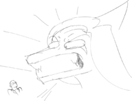 Anon black_and_white Fang Monochrome // 1054x808 // 123.9KB