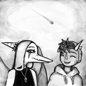 black_and_white Fang goodbye_volcano_high Monochrome trish // 1000x1000 // 356.1KB