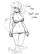 Bikini black_and_white Monochrome ntr_stella Stella Swimwear // 705x910 // 140.5KB
