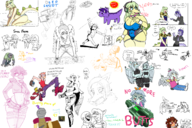 Adam Aggie Amber Anon Babs black_and_white Color crossover Doomer_Fang Erin Fang Milhouse Monochrome Naser Nathan Original_Character reed Rosa Sage Samantha_(Fang's_mom) Stacy Stella Tracy trish // 3000x2000 // 2.6MB