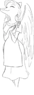 black_and_white concept_art Monochrome Samantha_(Fang's_mom) transparent // 584x1600 // 46.1KB