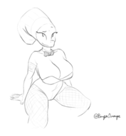 black_and_white cosplay Monochrome Tracy // 2720x2943 // 1.4MB