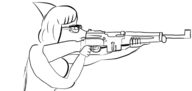 black_and_white gun Naomi sketch // 2161x1024 // 402.7KB