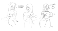 Alternate_Outfit black_and_white Fat Monochrome Stella // 4937x2687 // 2.5MB