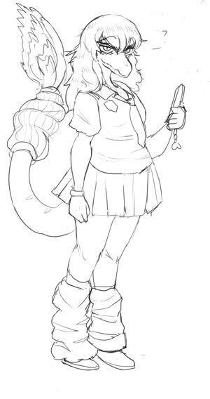 black_and_white Genderswap Monochrome Raptor reed Reeda // 1805x3418 // 875.6KB