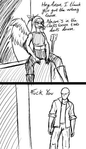 Anon black_and_white Fang meme Monochrome // 984x1708 // 340.1KB