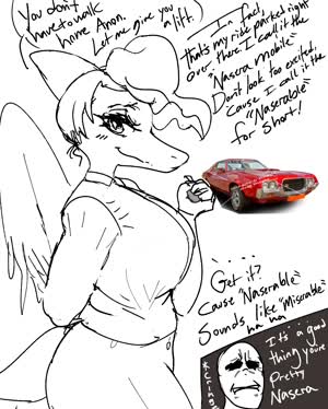 Anon black_and_white Genderswap Monochrome NasCAR Nasera // 1600x2000 // 1.2MB