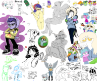 Aggie Anon Babs Background_Character Color crossover Doomer_Anon Doomer_Fang Erin Fang Judee Monochrome Naomi Naser Olivia Original_Character Rosa schizo-chan Stella trish // 3000x2500 // 3.5MB