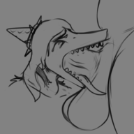 black_and_white Blowjob Fang Foreplay Monochrome Penis // 663x570 // 100.7KB