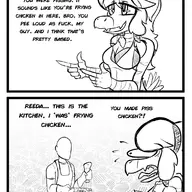 Anon comic Genderswap meme Monochrome Raptor reed Reeda // 1133x1601 // 384.4KB