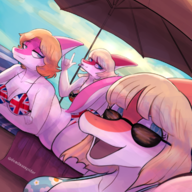 Bikini Cassandra Color Fat glasses Mia Naomi Original_Character Parasaurolophus Swimwear // 1201x1632 // 3.2MB