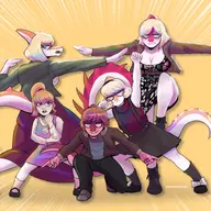 Alternate_Outfit children Claire_(Naomi's_Daughter) Color crossover Dragon_Ball Front-Facing glasses Melissa_(Naomi's_Daughter) Mia Naomi Original_Character Parasaurolophus Tommy_(Naomi's_Son) // 1866x1389 // 315.1KB