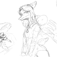 black_and_white Ending_4 Fang lucy Monochrome Pterodactyl sketch // 1900x1000 // 892.6KB