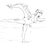 black_and_white Monochrome Stegosaurus Stella Swimwear // 1055x811 // 165.4KB