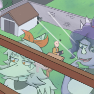 Amber Anon Color Ending_4 Original_Character Pterodactyl Sera_(Trish's_Daughter) Triceratops // 1284x856 // 1.1MB
