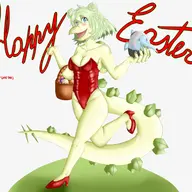 Blushing Bunnysuit Color cosplay Egg Fang Holiday Stegosaurus Stella // 2500x2200 // 375.4KB