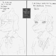 black_and_white Blushing glasses Monochrome Naomi Parasaurolophus // 2500x2200 // 460.3KB