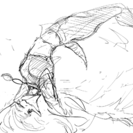 black_and_white Ending_4 Fang lucy Monochrome Pterodactyl sketch // 1900x1200 // 659.4KB
