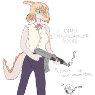 Color glasses gun Naomi Original_Character Parasaurolophus // 1450x1500 // 184.8KB