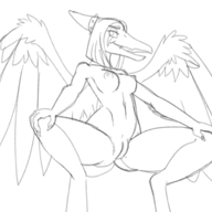 Alternate_Outfit Breasts Fang Monochrome Pterodactyl Pussy // 2205x1470 // 955.9KB