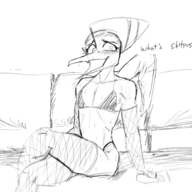 Alternate_Outfit black_and_white Blushing Bra Gay Monochrome Naser Pterodactyl Stockings // 1583x921 // 368.9KB