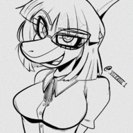 black_and_white glasses Monochrome Naomi Parasaurolophus // 712x897 // 1.4MB