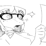 black_and_white glasses Monochrome Naomi Parasaurolophus sketch // 1381x860 // 191.2KB