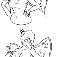 Blushing Breasts Genderswap Monochrome Naser Nasera Pterodactyl // 736x1420 // 27.0KB