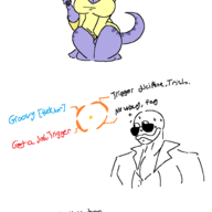 Alternate_Outfit Anon black_and_white Color comic glasses gun Triceratops trish Video_Game // 997x1993 // 49.6KB