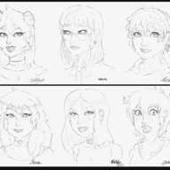 black_and_white Fang Humanized Monochrome Naomi Olivia Rosa Stella trish // 3000x2600 // 791.7KB