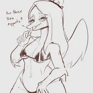 Bikini black_and_white Fang Monochrome // 559x684 // 170.0KB