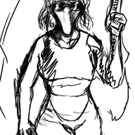 black_and_white cosplay Fang Front-Facing glasses gun Monochrome Pterodactyl sketch // 395x531 // 155.5KB