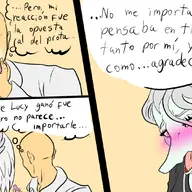 Anon Blushing Color comic Ending_4 Fang Front-Facing lucy Pterodactyl Spanish_Text // 2160x1080 // 803.6KB