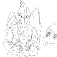 Amber black_and_white children Front-Facing Monochrome Naser Pterodactyl sketch // 434x484 // 53.9KB