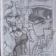 Anime Anon comic cosplay crossover Jojo's_Bizarre_Adventure Monochrome sketch Spanish_Text Stella // 1540x2048 // 690.5KB