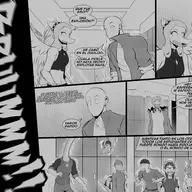 Anime Anon Background_Character Baki comic crossover Erin Fang Monochrome Original_Character reed Spanish_Text Stephanie Tiffany // 2400x1900 // 751.0KB