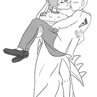 Anon Aquilops black_and_white Blushing kissing Monochrome Rosa sketch Wedding_Dress // 1594x2237 // 454.6KB