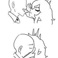 Anon Aquilops kissing Monochrome Rosa sketch // 757x1949 // 234.3KB