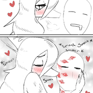 Anon Fang kissing Monochrome sketch // 1200x1600 // 687.8KB